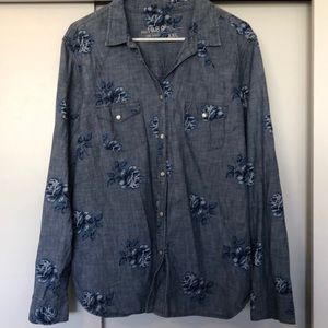 Gap denim floral shirt